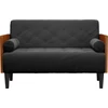 Dvivietė sofa su pagalvėlėmis, juoda, 110 cm, aksomas