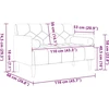 Dvivietė sofa su pagalvėlėmis, tamsiai pilka, 110 cm, aksomas