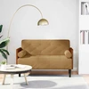 Dvivietė sofa su pagalvėlėmis, ruda, 110 cm, aksomas