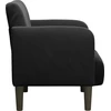 Fotelis Sofa-kėdė su porankiais, juoda, 54 cm, aksominė