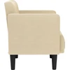 Fotelis Sofa-kėdė su porankiais, kreminės spalvos, 53 cm, audinys