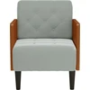 Fotelis Sofa-kėdė su porankiais, šviesiai pilka, 55 cm, aksomas