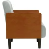 Fotelis Sofa-kėdė su porankiais, šviesiai pilka, 55 cm, aksomas