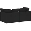Modulinė sofa su pagalvėlėmis, audinys, juoda