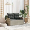Sodo sofa su pagalve Šviesiai pilka 121 x 62 x 69cm poliratanas
