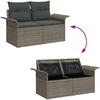 Sodo sofa su pagalve Pilka 141 x 62 x 69cm poliratanas