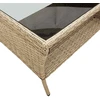 Dvivietė sodo sofa su staliuku ir pagalvėlėmis, smėlio spalvos