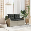 Sodo sofa su pagalve Šviesiai pilka 124 x 62 x 69cm poliratanas
