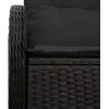 Sodo sofa su pagalve Juoda 121 x 62 x 69cm poliratanas