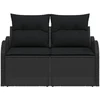 Sodo sofa su pagalve Juoda 121 x 62 x 69cm poliratanas