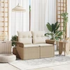 Sodo sofa su pagalve Smėlio 141 x 62 x 69cm poliratanas