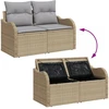 Sodo sofa su pagalve Smėlio 121 x 62 x 69cm poliratanas