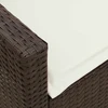 Sodo sofa, 5 vietų, su pagalvėlėmis, ruda, poliratanas