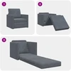 Grindų Sofa-Lova Tamsiai pilka 74 x 77 x 81 cm Aksomas