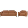 Sofa Beliani 4 vietų svetainės baldų komplektas NARWIK iš natūralios odos, rudas