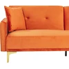 Beliani Trivietė sofa-lova LUCAN iš veliūro, oranžinė