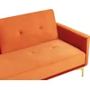 Beliani Trivietė sofa-lova LUCAN iš veliūro, oranžinė