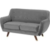 Sofa Beliani BODO 6 asmenų svetainės baldų komplektas, veliūras, pilkas