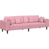 Sofa Rožinė 250 x 77 x 76 cm Aksomas