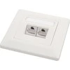 Solarix Socket CAT5E STP 2 x RJ45 įleidžiamas baltas SX9-2-5E-STP-WH