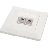Solarix lizdas 2 x CAT5e UTP RJ45 įleidžiamas baltas SX9-2-5E-UTP-WH