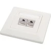 Solarix lizdas CAT6 STP 2 x RJ45 paviršiaus baltumas SX9-2-6-STP- WH