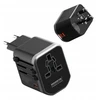 Įkroviklis Somostel Somostel maitinimo adapteris visam pasauliui 2x USB / Type-C 20W QC PD juodas SMS-Q43 (35522)