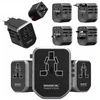 Įkroviklis Somostel Somostel maitinimo adapteris visam pasauliui 2x USB / Type-C 20W QC PD juodas SMS-Q43 (35522)