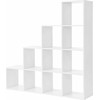 Songmics VASAGLE laisvai pastatoma laiptinė knygų lentyna su 10 skyrių, 129.5 × 129.5 × 29 cm, LBC10WTV1