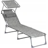 SONGMICS lauko sulankstoma gultas su stogeliu, reguliuojamas, 53 x 193 x 29 cm, pilkas, GCB19T