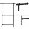 SONGMICS metalinis drabužių stovas su dviem reguliuojamais strypais, iki 110 kg, juodas, HSR62BK
