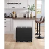 SONGMICS virtuvinė šiukšliadėžė su pedalu, 3 x 18 l, 54 l, juoda, B083LDWM93