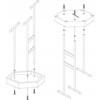 SONGMICS papuošalų stovas iš metalo ir medžio, 18 x 20.5 x 36 cm, baltas JJS03NW