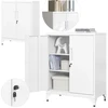 Songmics Užrakinama dokumentų spinta su 2 durelėmis 40 x 80 x 90 cm matinės baltos spalvos