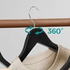 SONGMICS medinių pakabų rinkinys, 30 vnt., su 360° pasukamais kabliais, tamsiai juodos spalvos