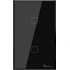 Šakotuvas Sonoff T3US2C - 2 grupių Wi- Fi Smart Wall jungiklis US - Juodas