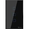 Šakotuvas Sonoff T3US3C - 3-Gang Wi- Fi Smart Wall perjungiklis US - Juoda