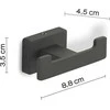 Kabliukas GEDY ATENA 442614, 45×88×35 mm, juodas