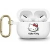Hello Kitty HKA23DKHSH AirPods 1/2 Dėklas baltos spalvos Silicone 3D Kitty Head