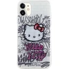Hello Kitty HKHCN61HDGPHT Apple iPhone 11 / Xr 6.1" baltos spalvos harddėklas IML Kitty On Bricks Graffiti