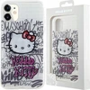 Hello Kitty HKHCN61HDGPHT Apple iPhone 11 / Xr 6.1" baltos spalvos harddėklas IML Kitty On Bricks Graffiti