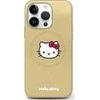 Hello Kitty HKHMP13LPGHCKD Apple iPhone 13 Pro/ 13 6.1″ auksinis kietas dėklas Leather Kitty Head MagSafe