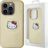 Hello Kitty HKHMP15LPGHCKD Apple iPhone 15 Pro 6.1″ Gold kietas dėklas Leather Kitty Head MagSafe