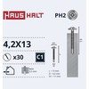 Haushalt Sourcing SELF SCR 4,2X13 MET/MET+DRILL ZN 30PCS