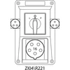 Spamel Montavimo rinkinys su lizdu 16A 3P + N + PE 2x2P + P (ZI04R221)