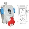 Spamel Montavimo rinkinys su lizdu 32A 5P + 2P + Z L-0-P raudona (ZI05R461)