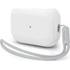 Spigen Silikoninis dėklas Silicone Fit baltas + pilkas dirželis - AirPods Pro (2-os kartos)