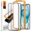 Apsauginis stiklas telefonui Apple iPhone 15 Spigen ALM Glass FC 2-pack juodos spalvos krašteliu