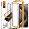 Apsauginis stiklas telefonui Apple iPhone 15 Pro Max Spigen ALM Glass FC 2-pack juodas
