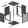Spinta Lanberg Montavimo pakabinama rack 19'' 18U 600X600 juoda perforuotomis durelėmis (Flat Pack) (WF01-6618-23B)